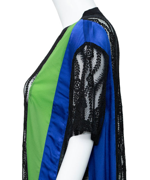 Stripe Lace Panel Dress